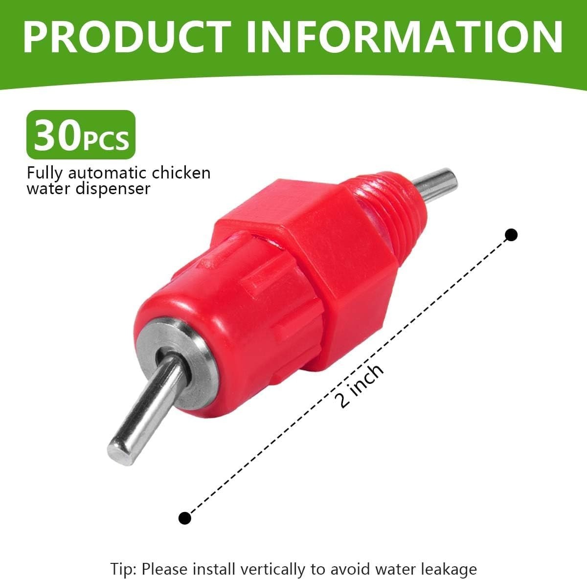 30 Pack Automatic Chicken Waterer - Efficient Gravity-Fed Poultry System
