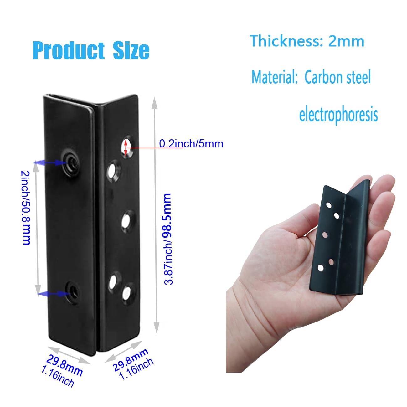 Bed Frame Hardware Bed Post Double Hook Slot Brackets Attachment Hardware, He...