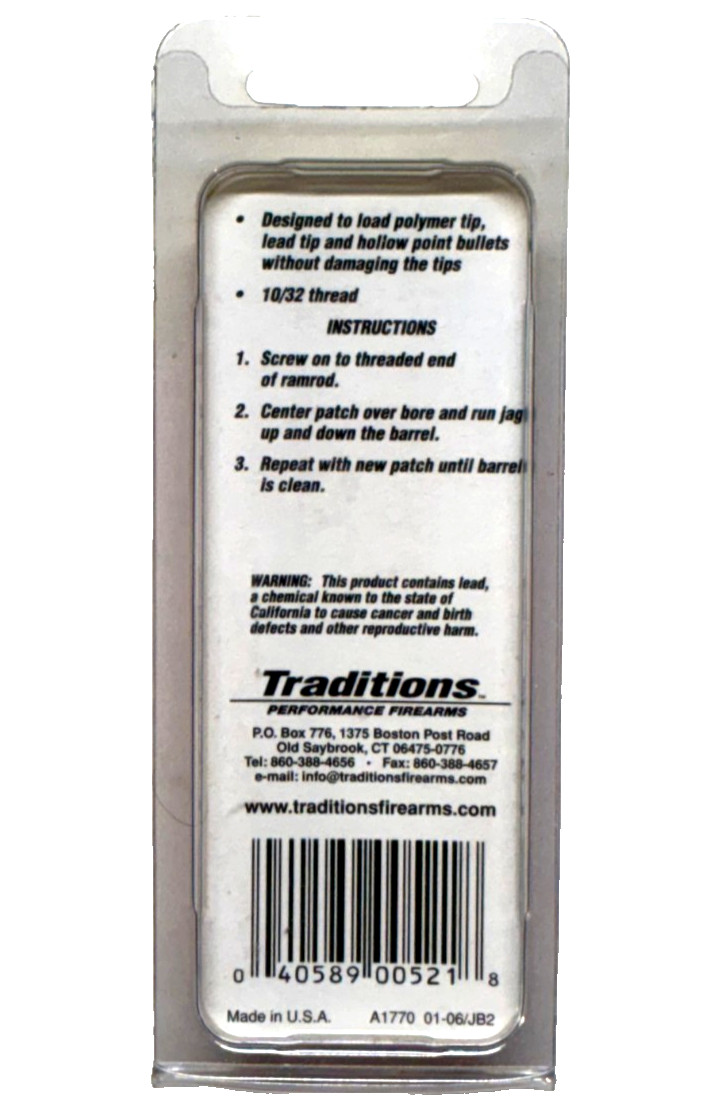 Traditions Performance Firearms .50/.54 Caliber Premium Loading Jag A1770