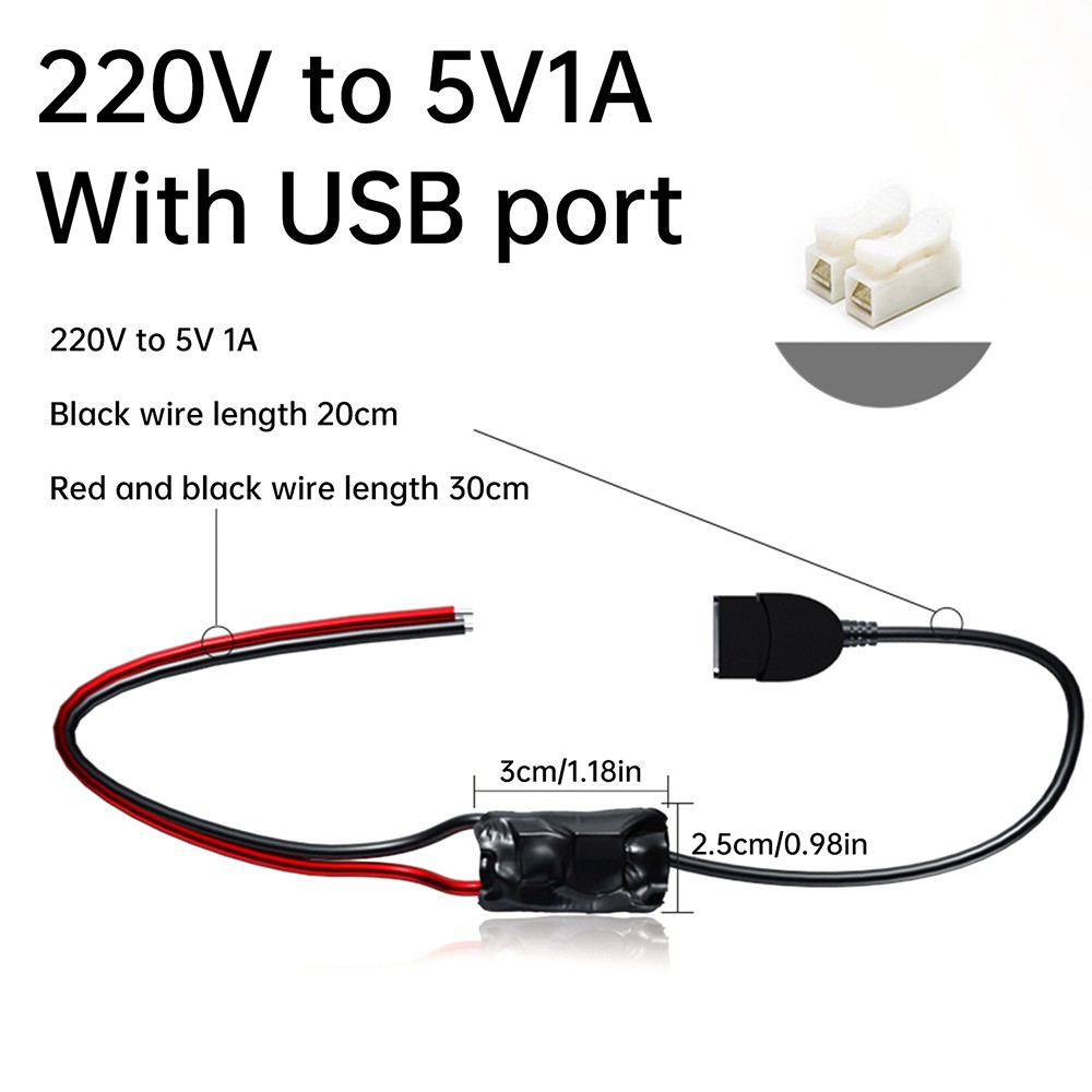AC220V to DC 5V 1A/2A Transformer USB Step-down Regulator for 4K Wireless Camera
