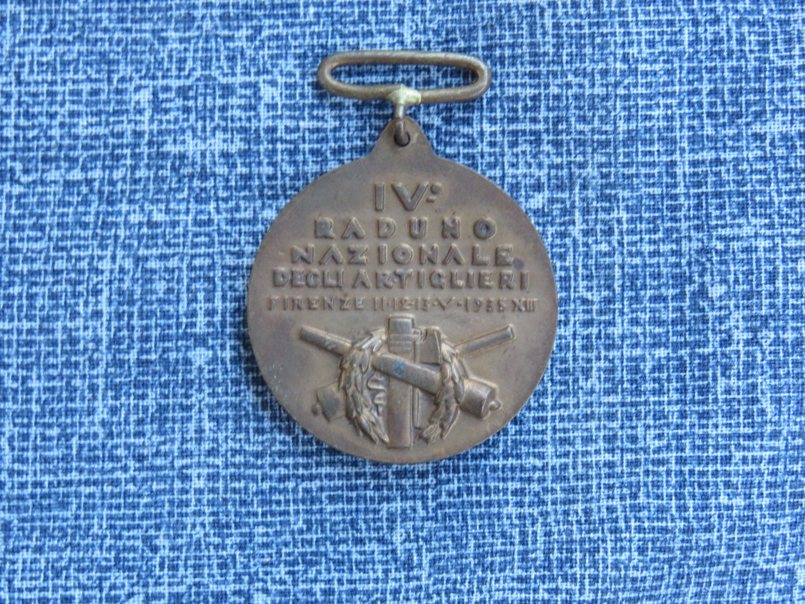 PRE-WWII ITALIAN MEDAL FASCIST 4th National Gathering of Artillerymen in Florenc
