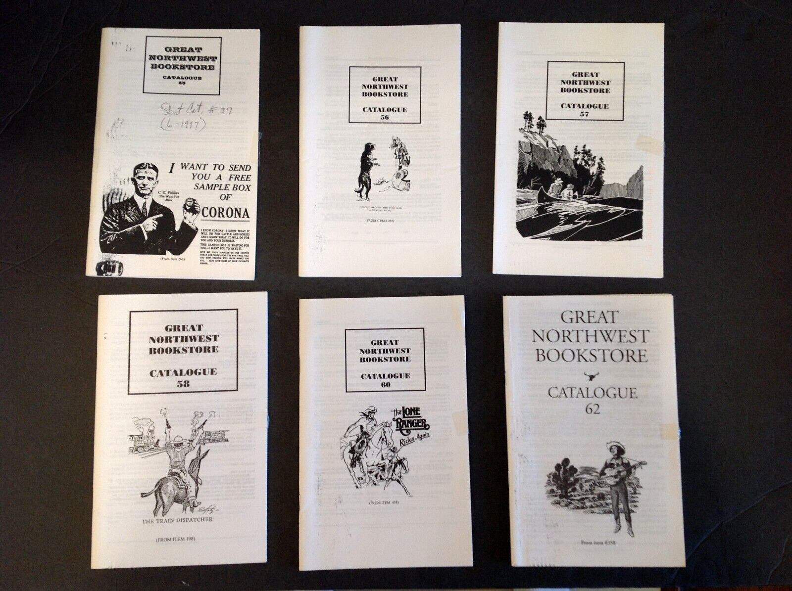 Great Northwest Bookstore Catalogues 55, 56, 57, 58, 60 & 62 Lot of 6