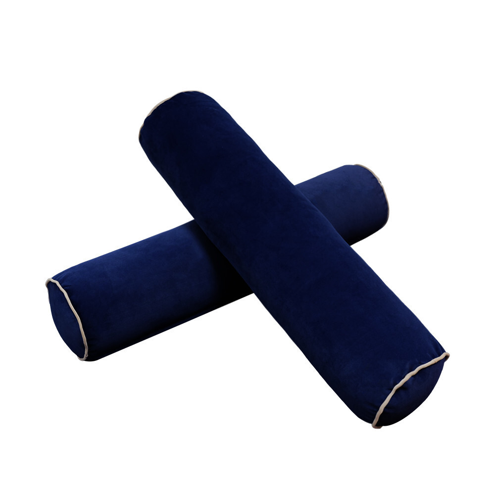 STYLE V1 Full Velvet ContrastPipe Indoor Daybed Bolster Pillow |COVER ONLY|AD373