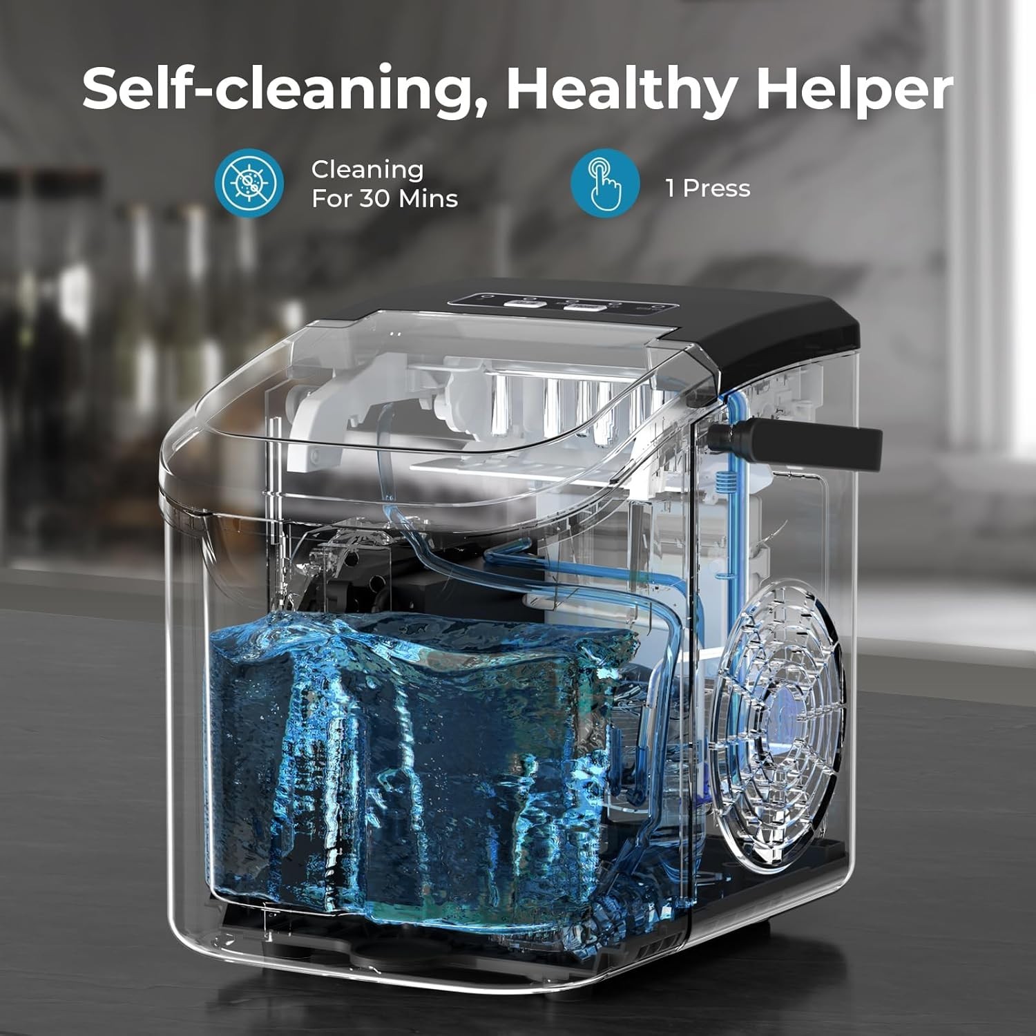 Antarctic Star Countertop Ice Maker Machine, 8 Ice Cubes in 6 mins Energy Saving