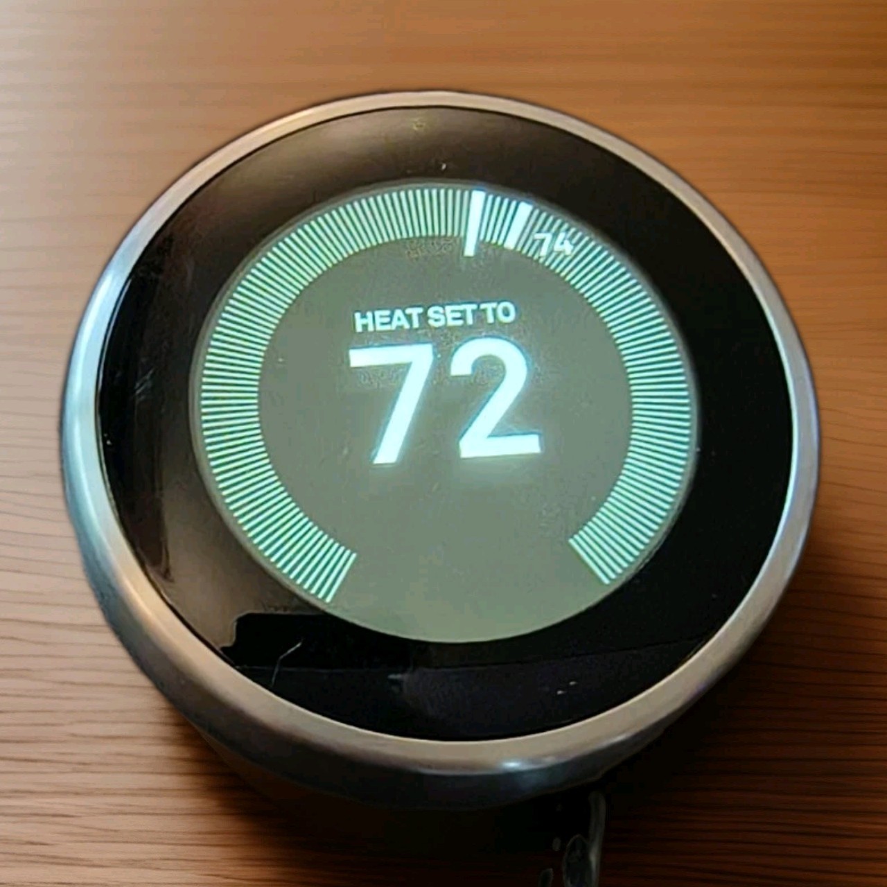 Google Nest 3rd Gen Learning Thermostat Stainless Steel T3007ES / Base - No Trim