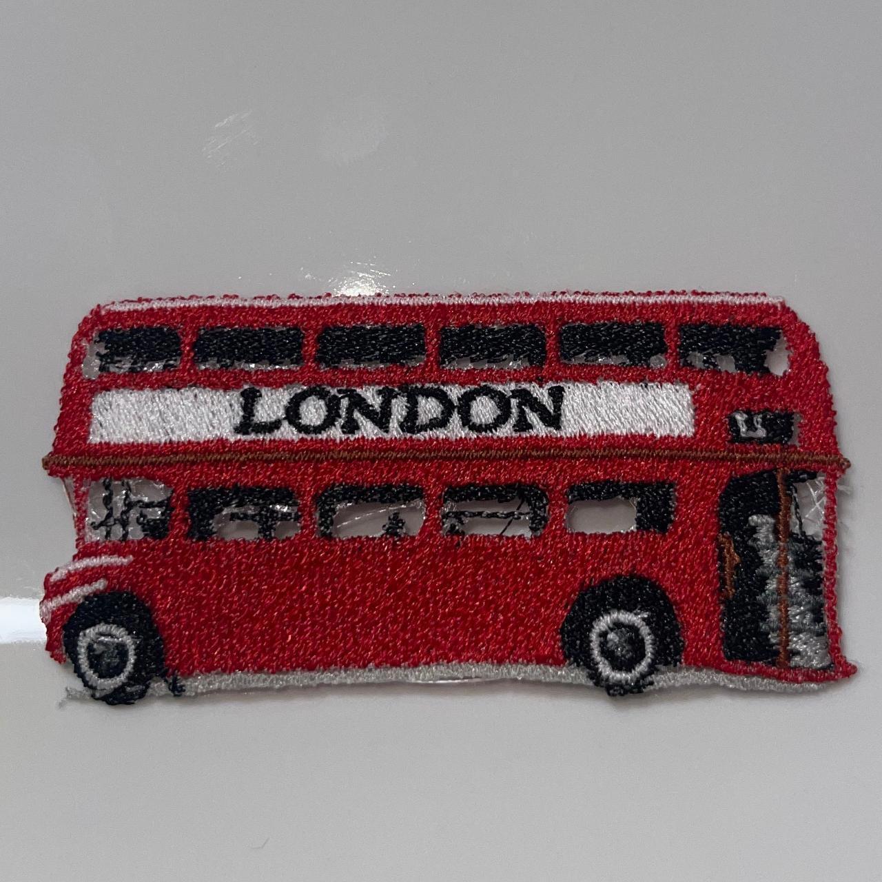 London Double Decker Bus Iron On Embroidery Patch UK England Travel Hat Jacket