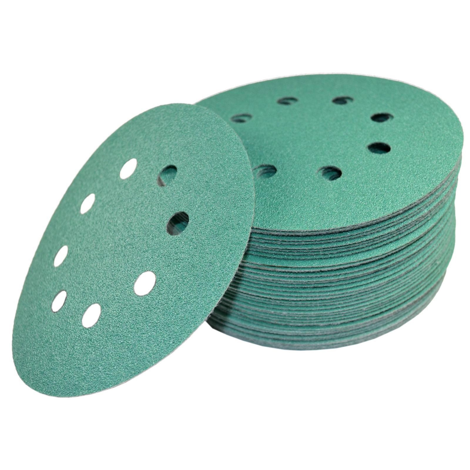 50 5" 8-Hole 80-Grit Dustless Hook & Loop Sanding Discs for Dewalt D26450 DW421