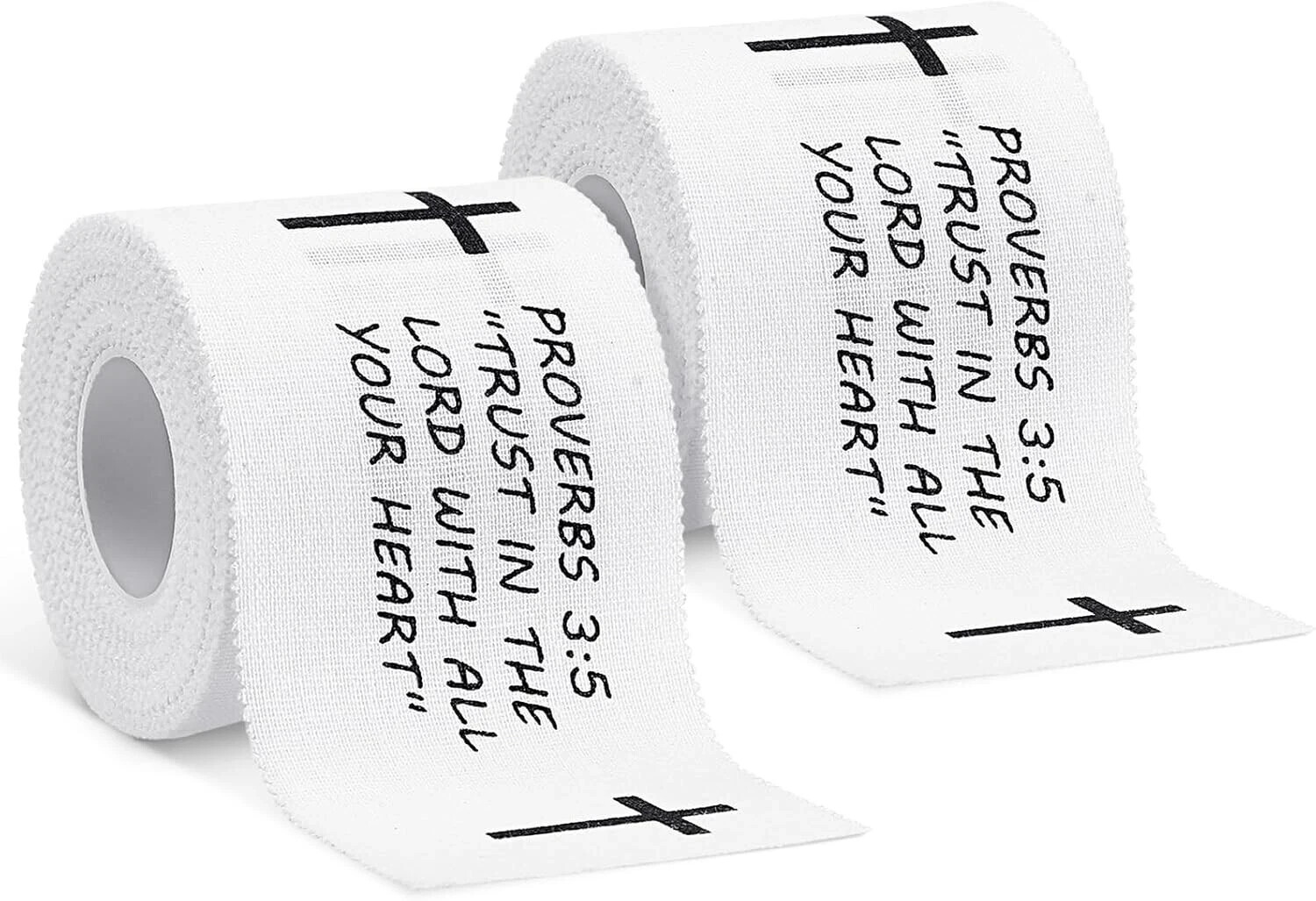 2 Pcs Christian Cross Athletic Tape 2IN X 23FT Cotton Wrist Sport Tape with Jesu