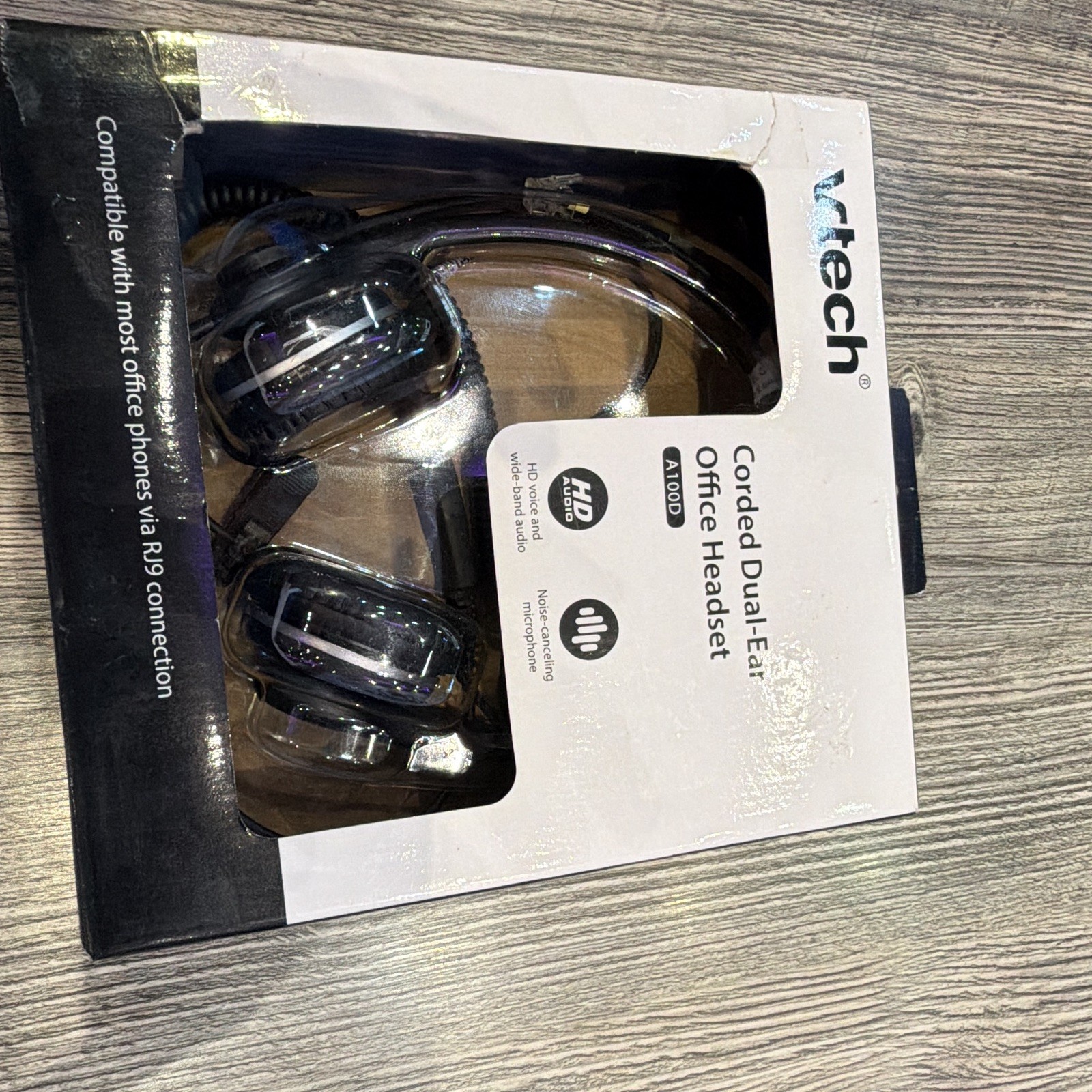 Vetch Corded-Ear Office Headset with Noise Cancelling Microphone