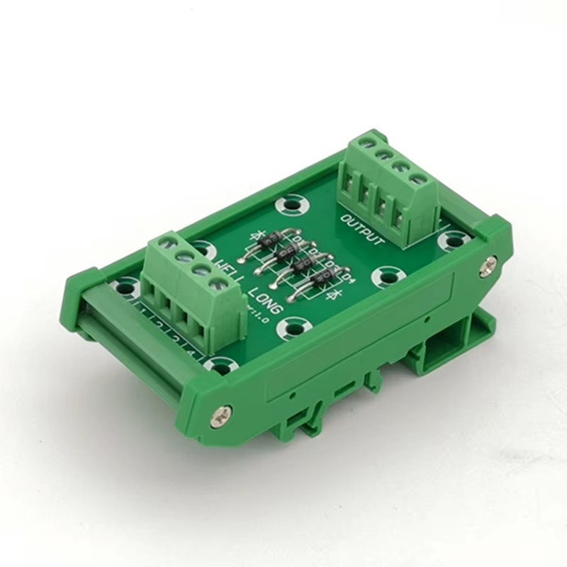 DIN Rail Mounted 4-Channel Diode Protection Module IN4007 1A/1200V Diode