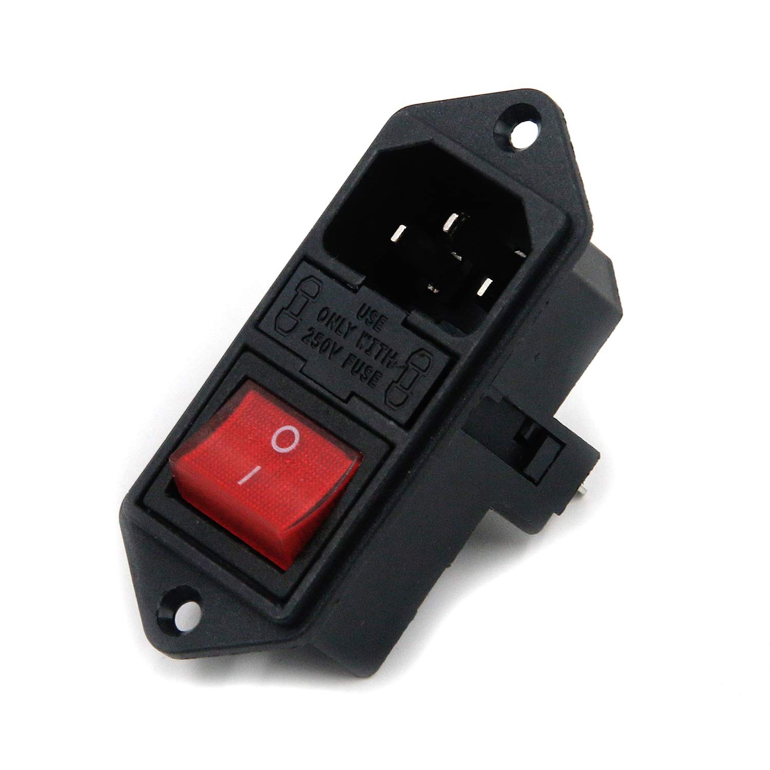 Semetall Inlet Module Plug 3 Pin IEC320 C14 Power Socket Inlet Module Plug 5A...
