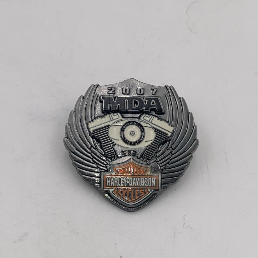 VTG 2007 Rare MDA Harley Davidson Motorcycle Eagle Wing Bar Shield Riders Pin