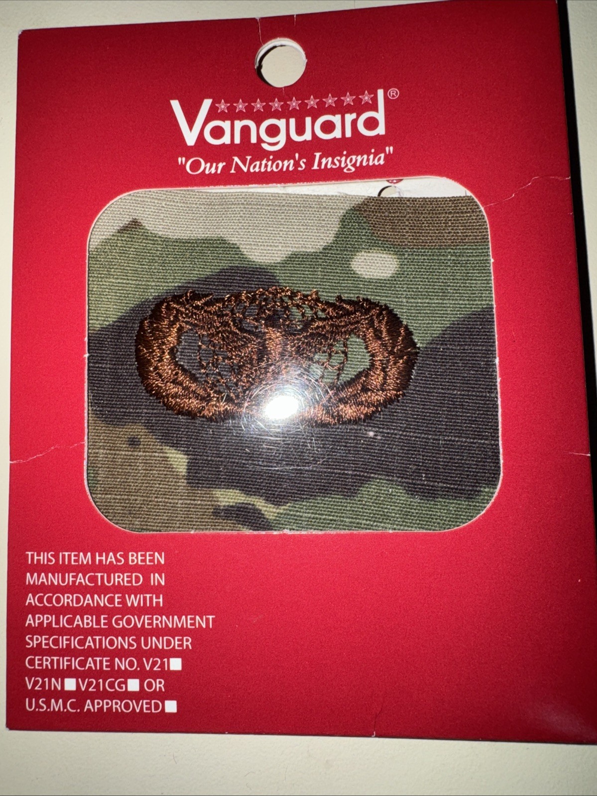 Basic Force Protection Patch USAF BDG OCP Multicam ~ Spice Brown ~ NEW Vanguard