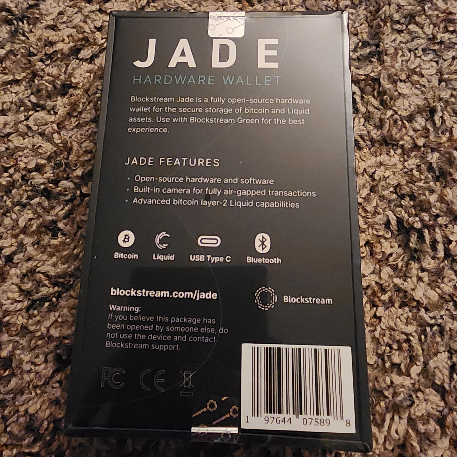Blockstream Jade Hardware Wallet / Orange Color