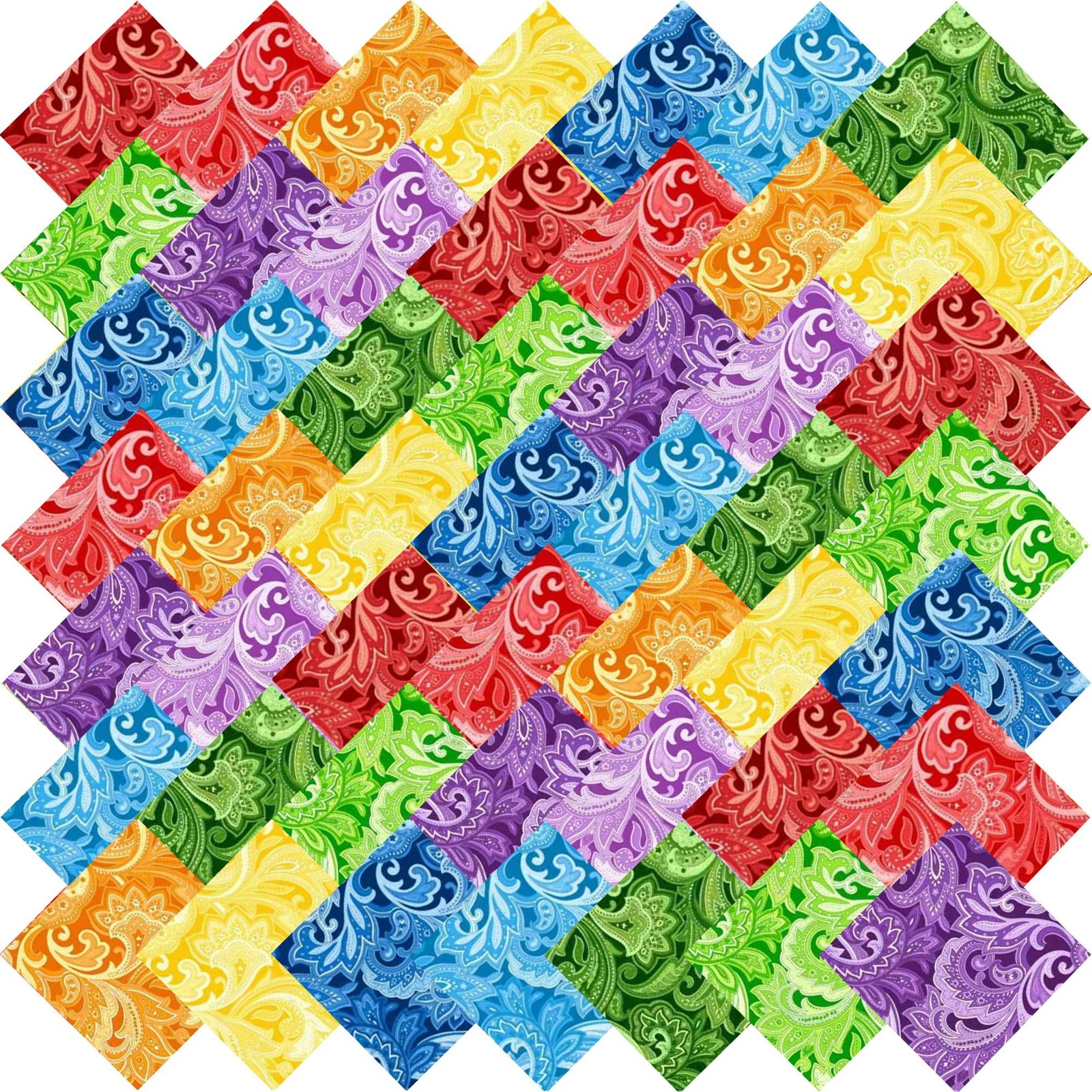 50pcs 12"x12" Multicolor Cotton Fabric Squares Bundle Quilting Sewing Craft