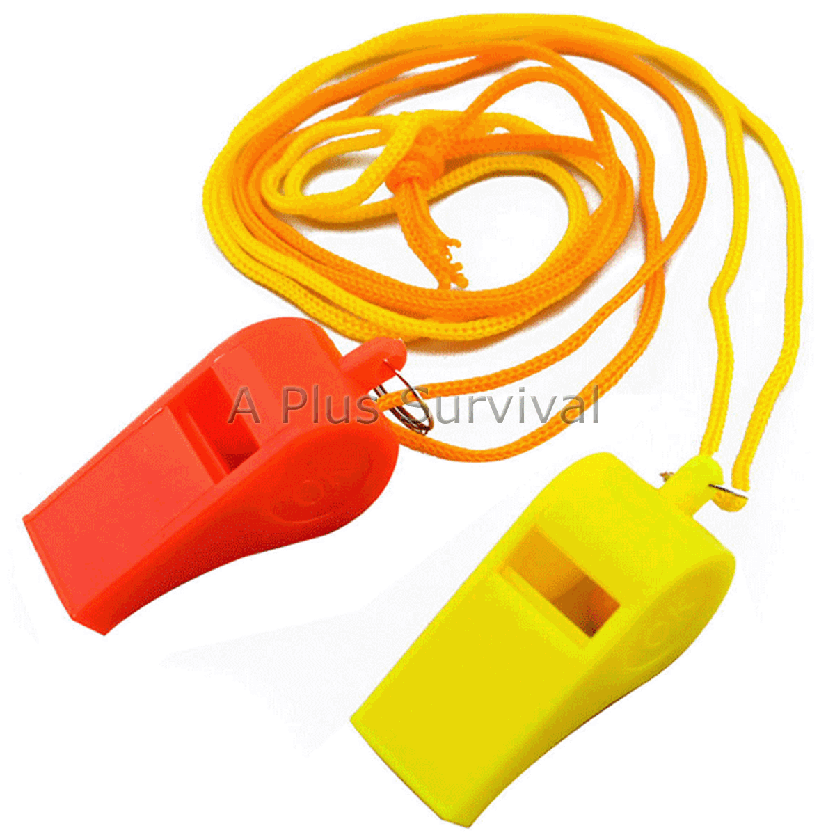 Lot of 50 Plastic Whistle & Lanyard Emergency Survival