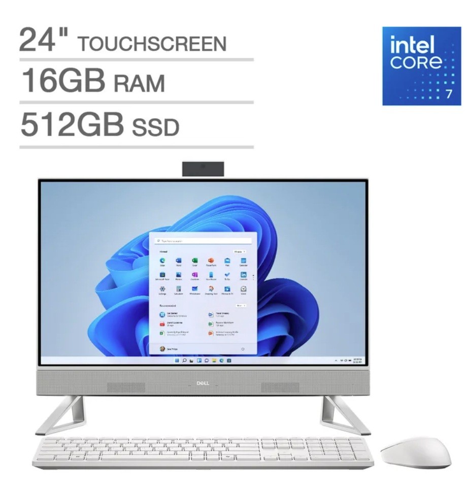 Dell All-in-One EC24250 23.8" FHD Touch Core 7 150U 16GB 512GB SSD WiFi W11H