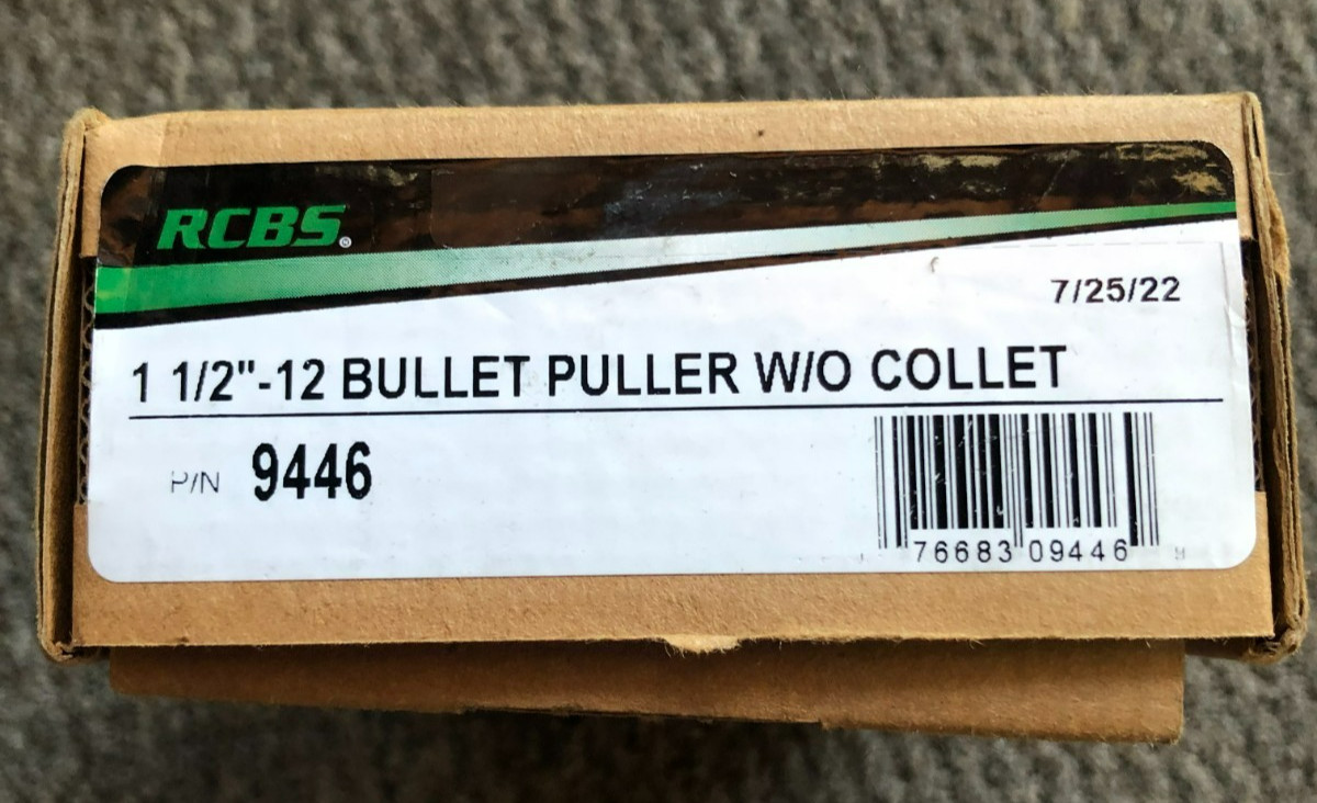 RCBS 1-1/2"-12 BULLET PULLER WITHOUT COLLET 9446