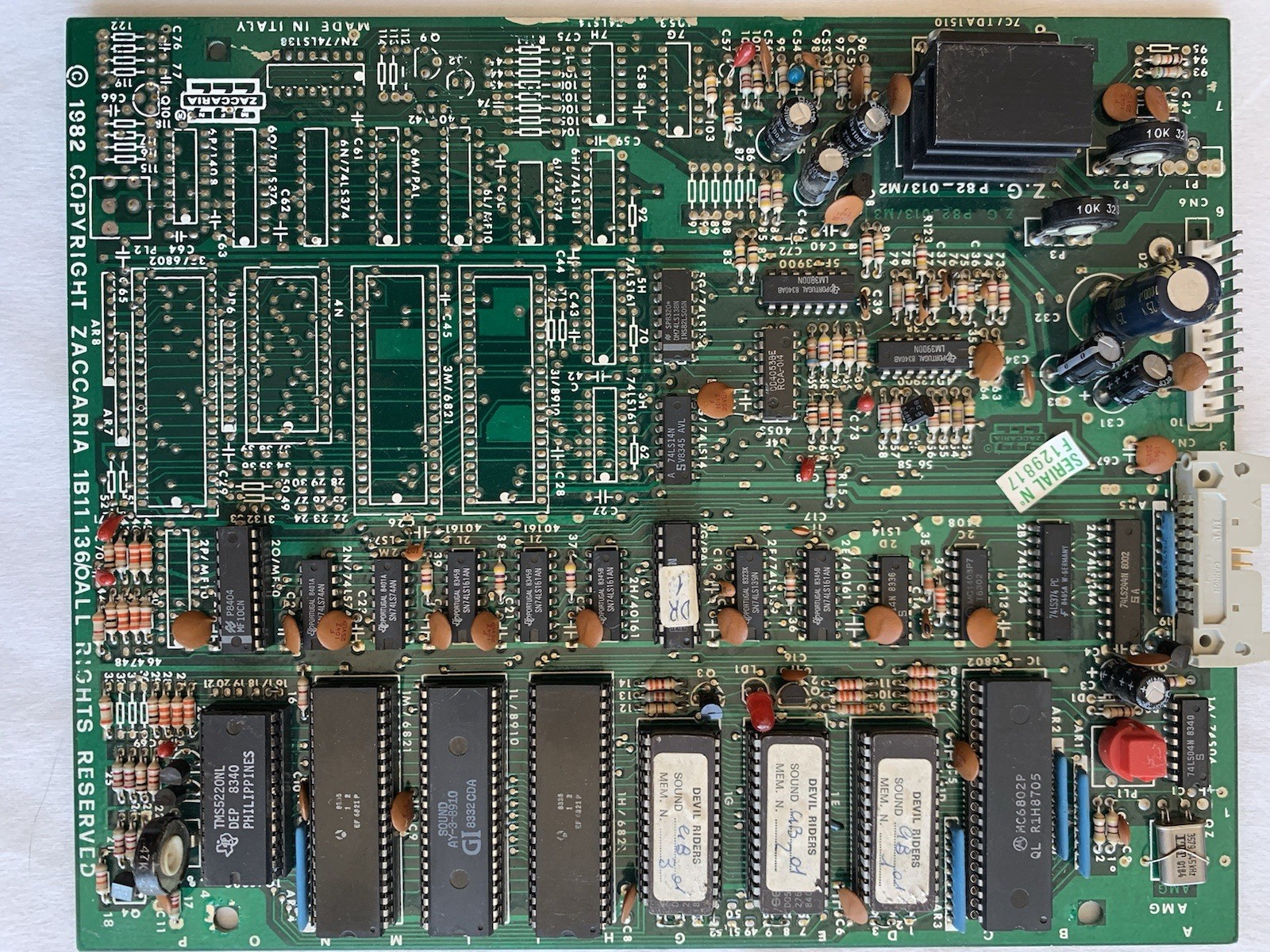 ZACCARIA 1B11 136/0 pinball sound board with devil riders roms