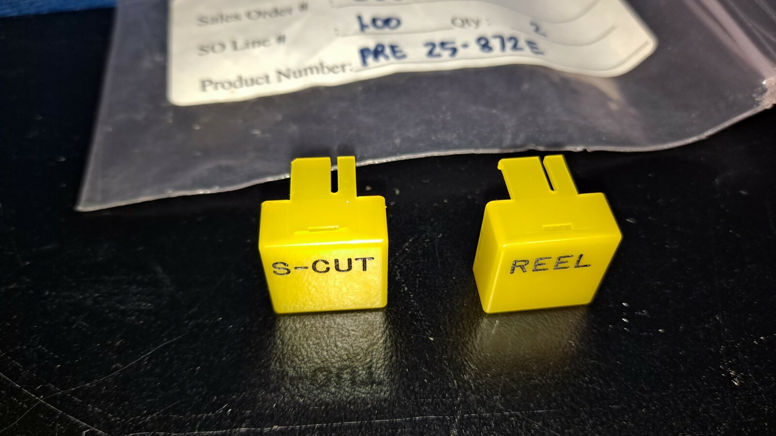 Lot of 2 Switch Caps for PR&E Broadcast Console Audio Mixer fader 25-872E YELLOW