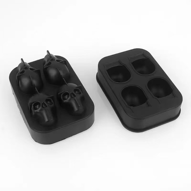 3D Skull Silicone Ice Cube Mold - 1.6'' Easy Release Flexible Silicone