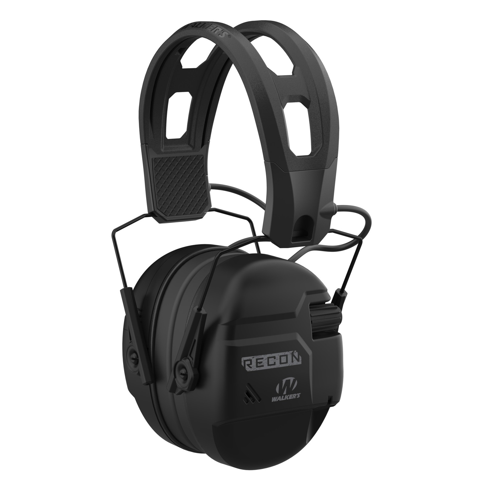 Walker's Recon Professional Grade Electronic Earmuff IPX4 with HD Speakers Black