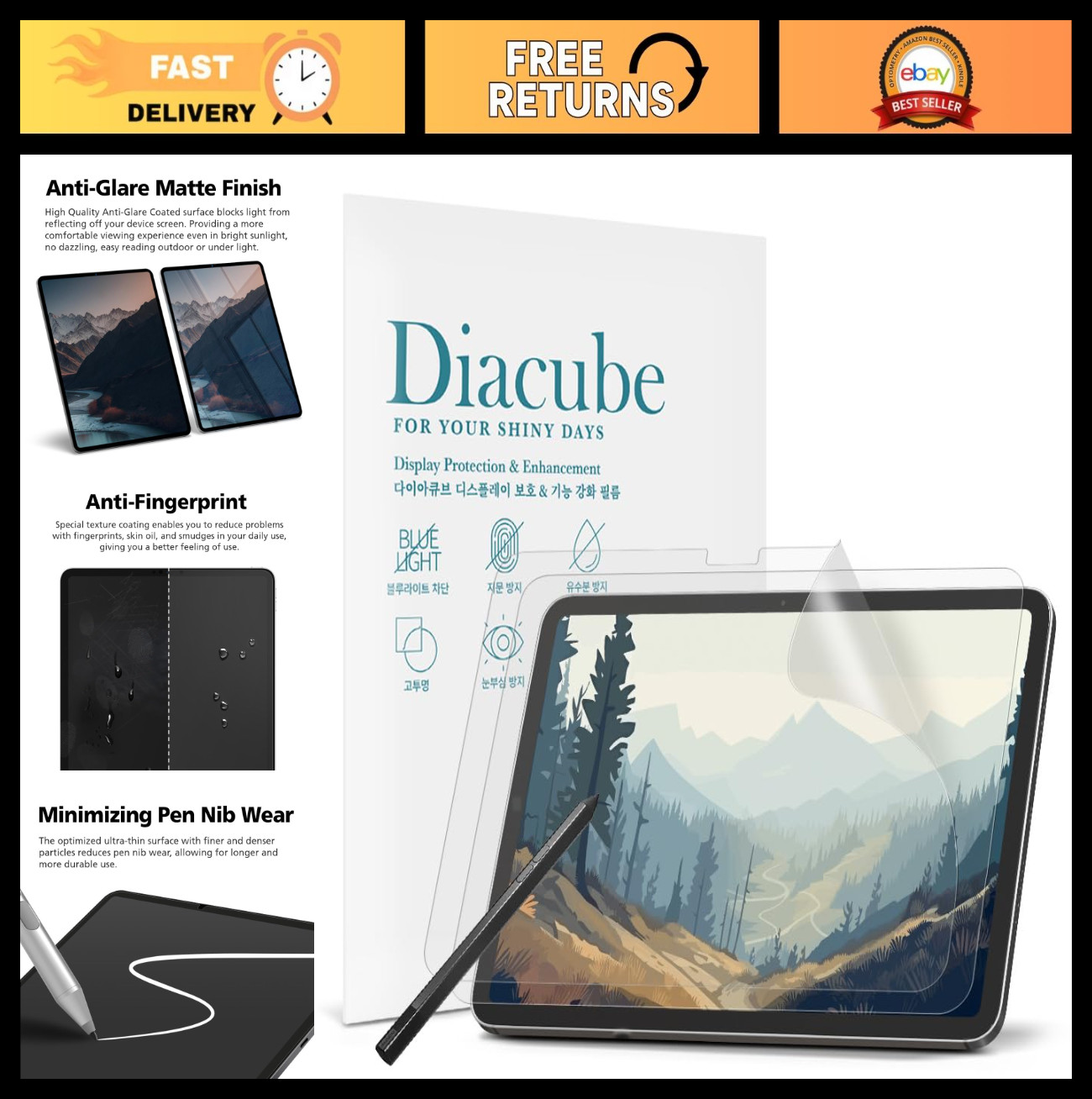 2-Pack Anti-Glare Matte Screen Protector for Lenovo Tab M11 11" - PET Film, Easy