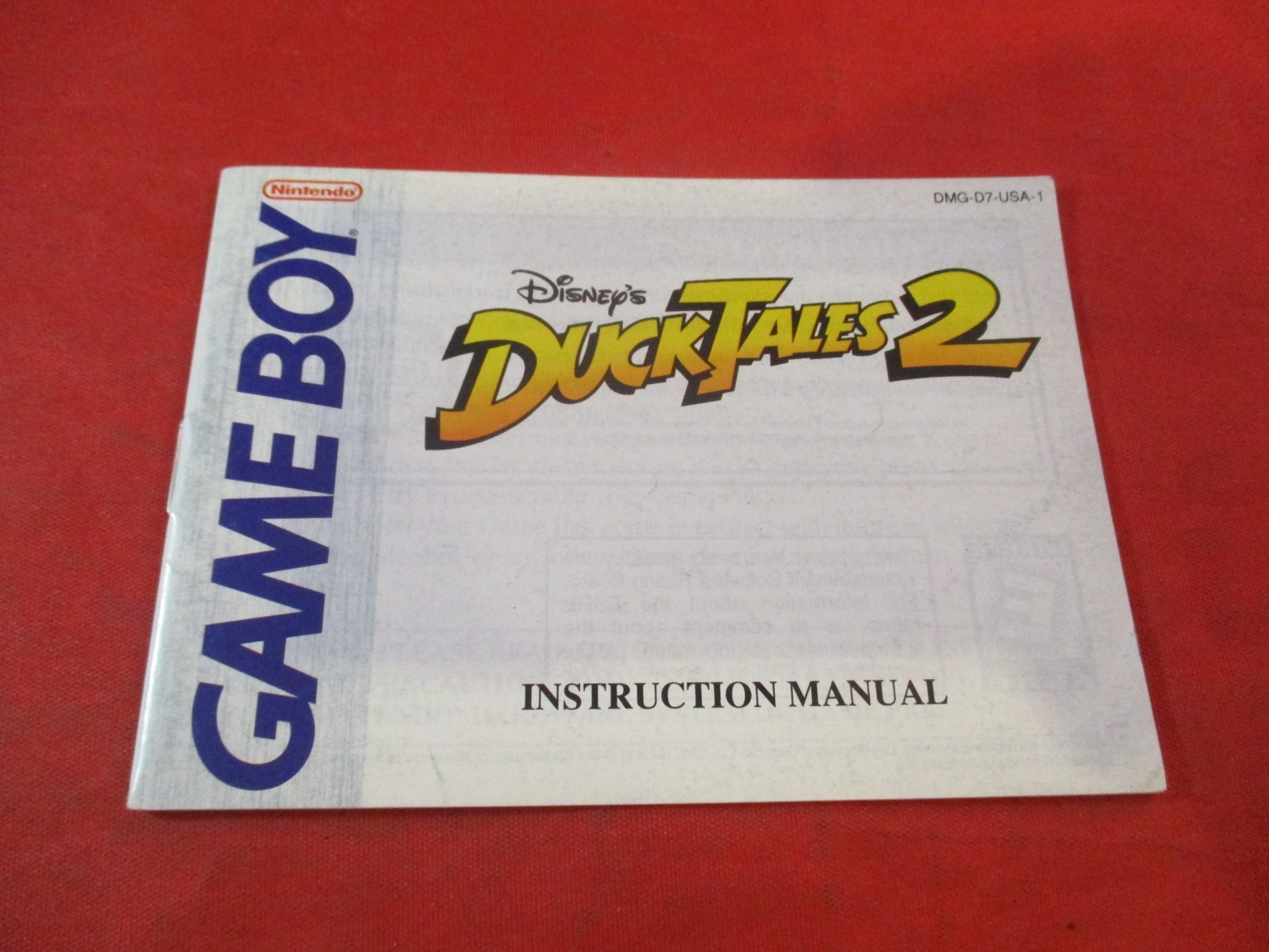 DuckTales 2 Nintendo Game Boy Instruction Manual Booklet ONLY #R