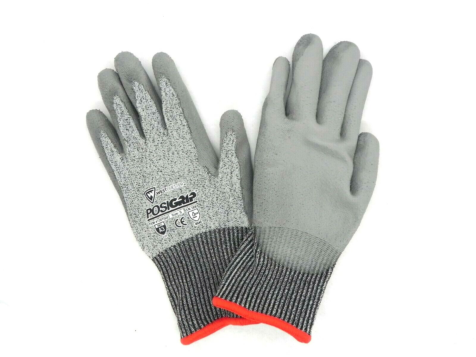(Size: S) West Chester Gloves 730TGU Posigrip PU Dipped Cut Resistant Glove HR