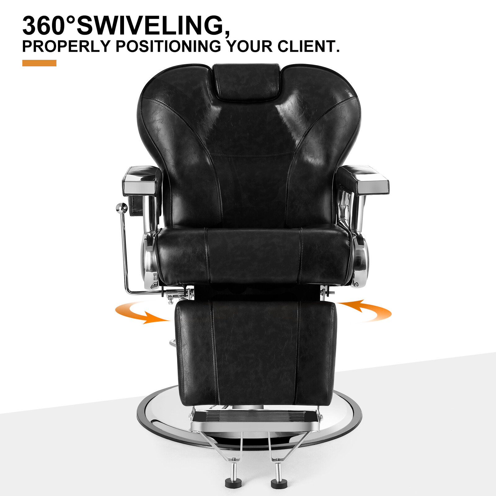 Black Reclining All Purpose Heavy Duty Barber Chair Hydraulic Salon Spa Beauty
