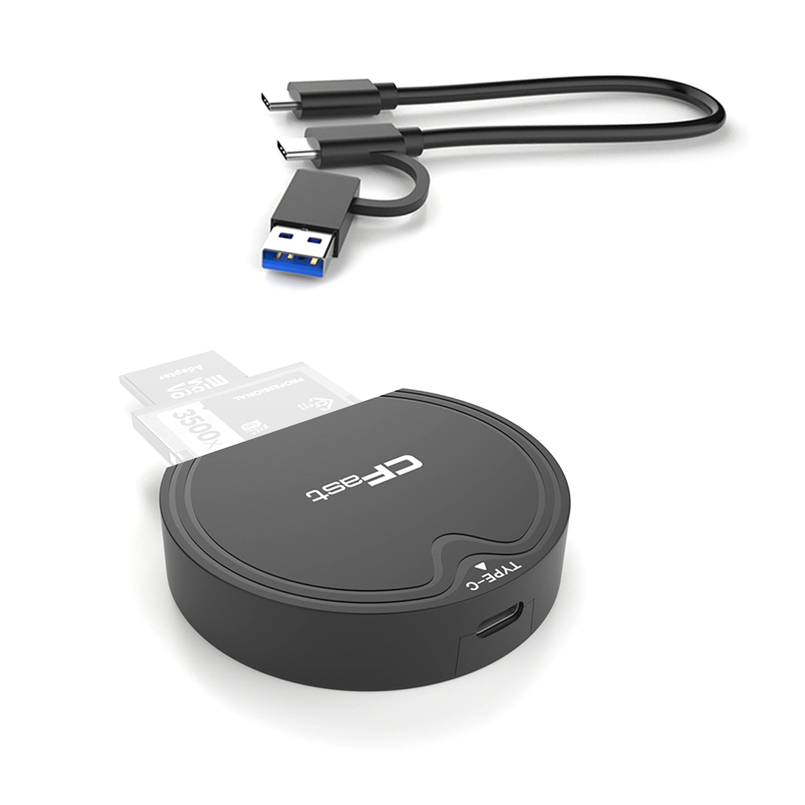For CFast 2.0/SD Card Reader USB 3.2 GEN2 10Gbps CFast Reader W/Data Cable