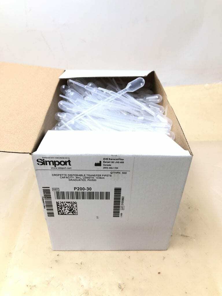 Simport P200-30 Polyethylene Graduated Disposable Transfer Pipettes 1mL NIB 500