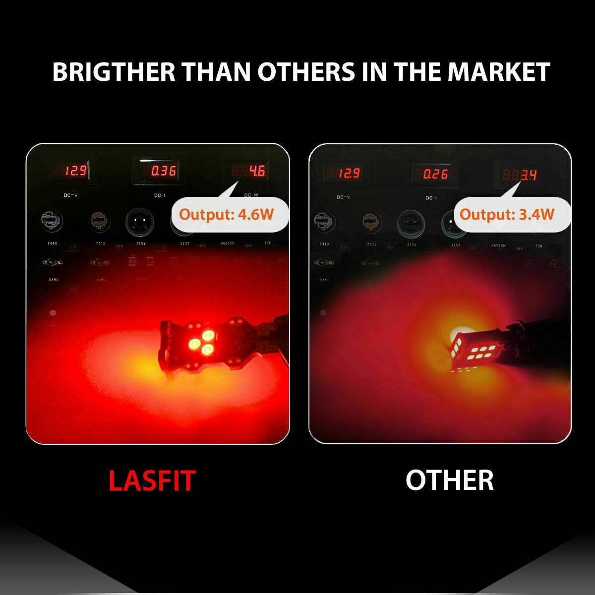 Lasfit LED 3rd Third Brake Light Center High Mount Stop Bulb 912 921 Pure Red