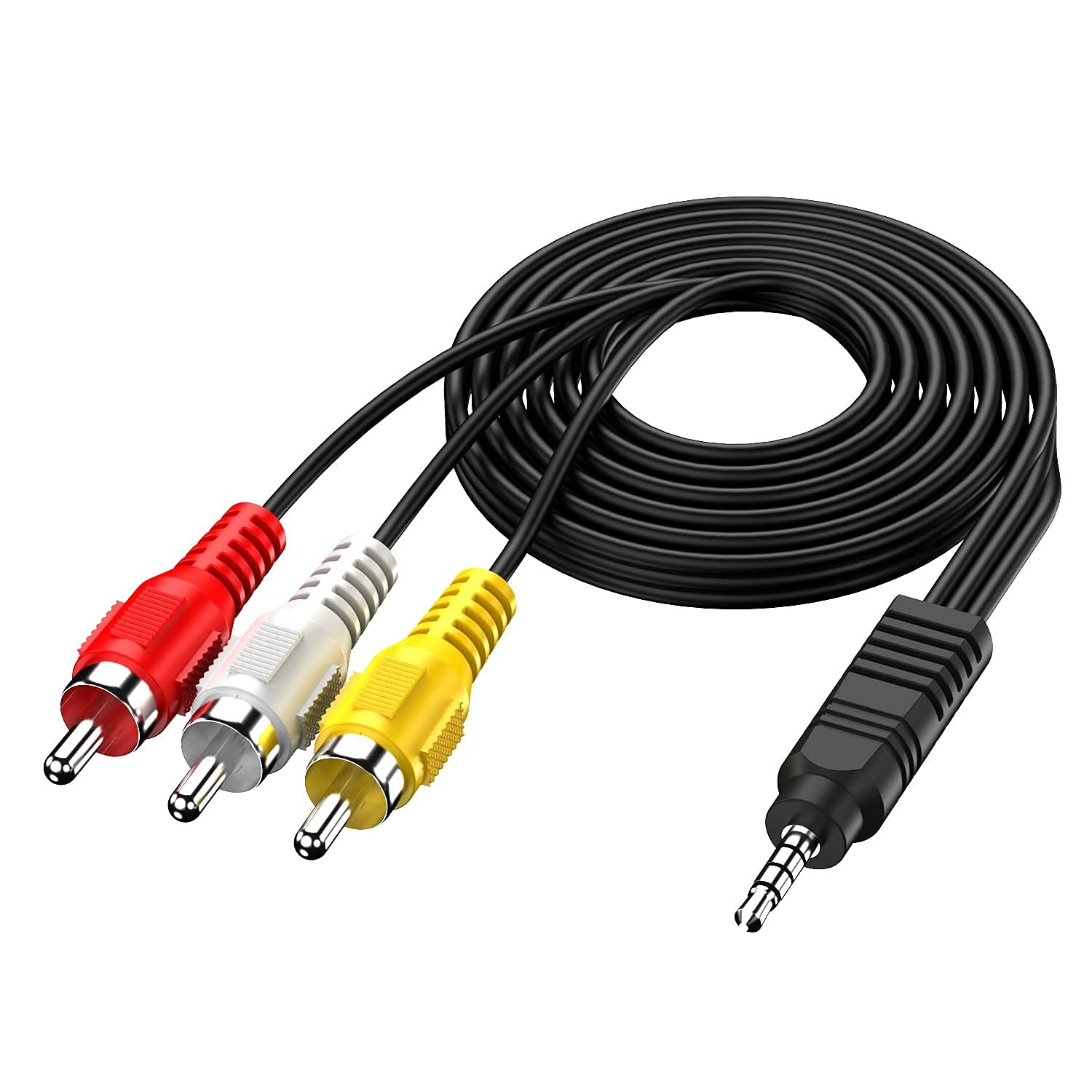 SNLLMZI 3.5 mm to RCA AV Camcorder Video Cable,3.5mm 18 TRRS Male 3 Red
