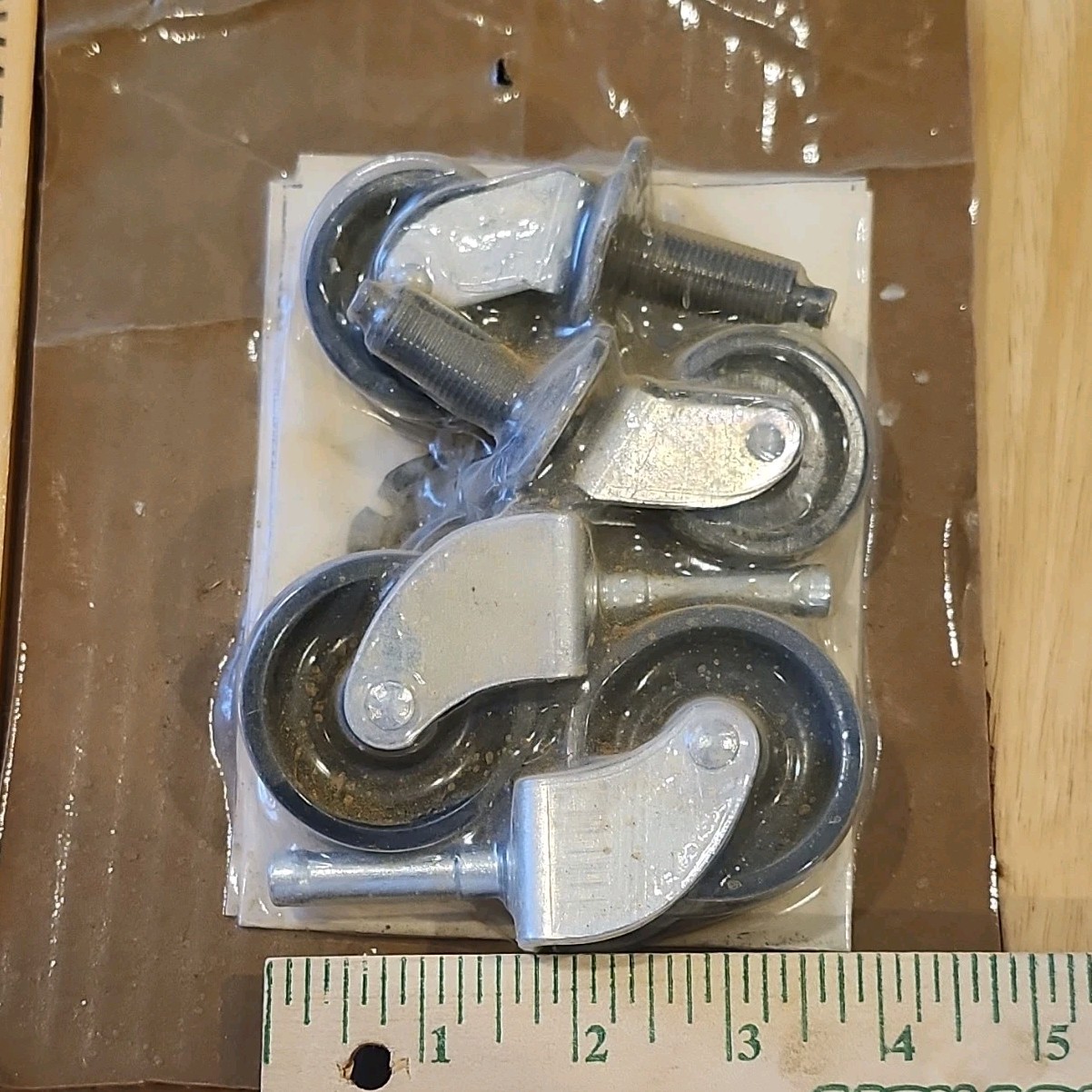 Set of 4 Small Metal Caster Wheels