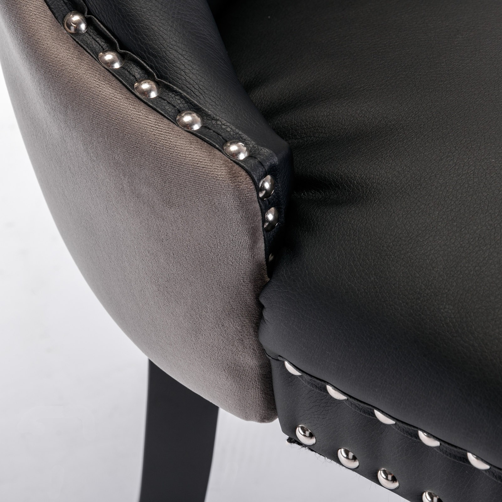 A&A Nikki Modern Tufted Solid Wood PU & Velvet Upholstered Sofa