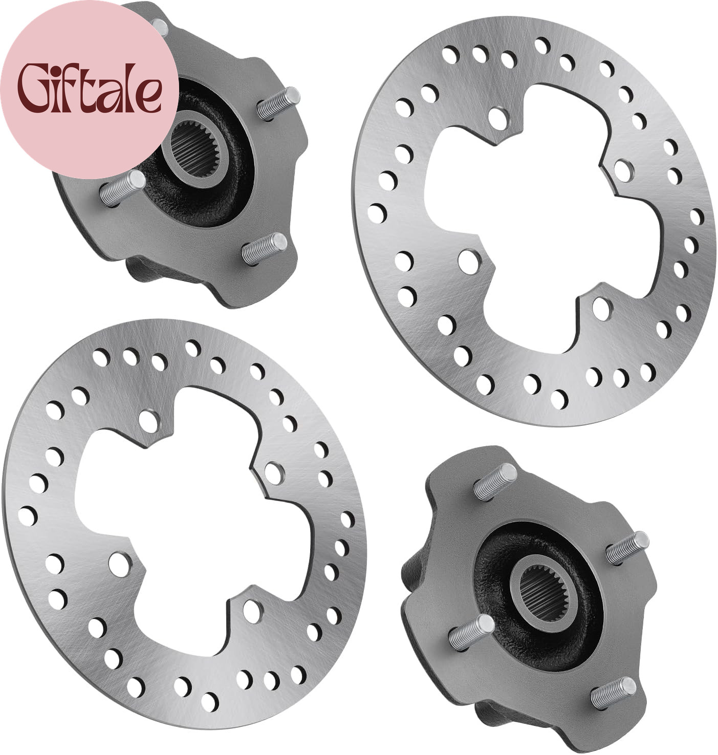 Front Left & Right Wheel Hubs & Brake Disc Rotors for Honda Rancher 420 TRX420 F
