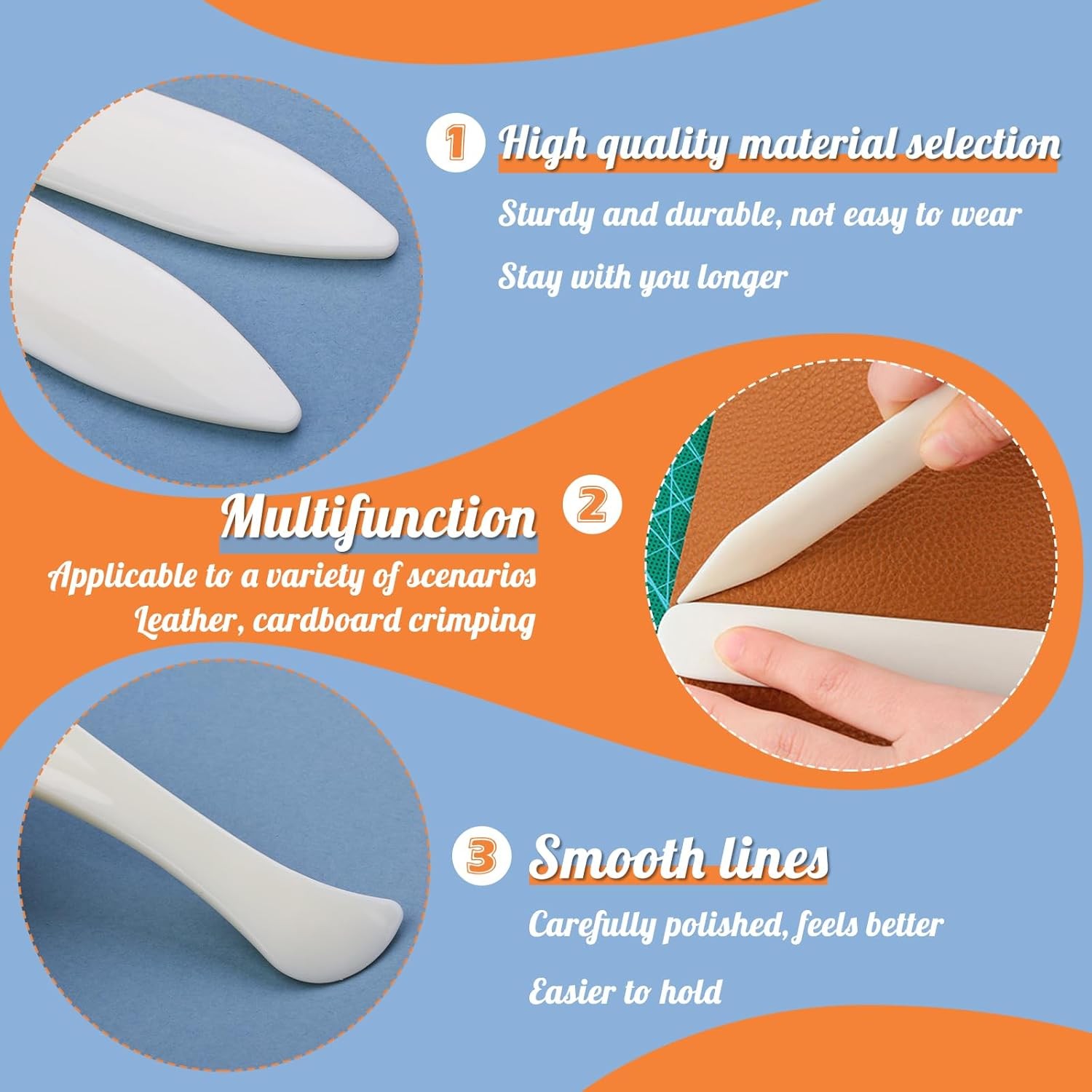 WONVOC 4 Pcs Bone Folders, Crease Makers, Scoring Tool, Plastic Bone Folder Pape