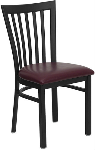 10 PACK Black School House Metal Restaurant Chair With Burgundy Vinyl Seat