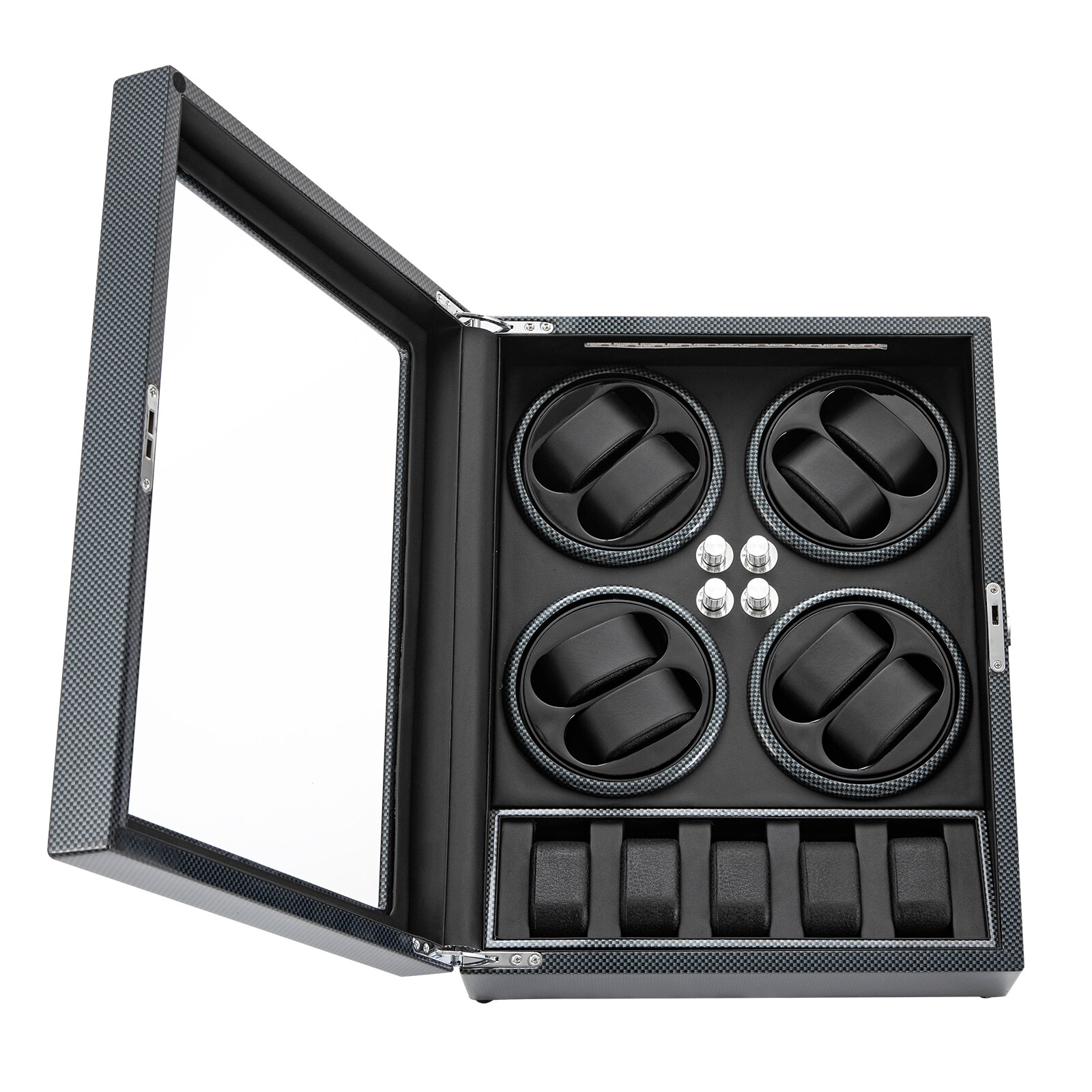 LED Light Automatic Watch Winder Box Display Storage Case 8+5 Watch Winder Box