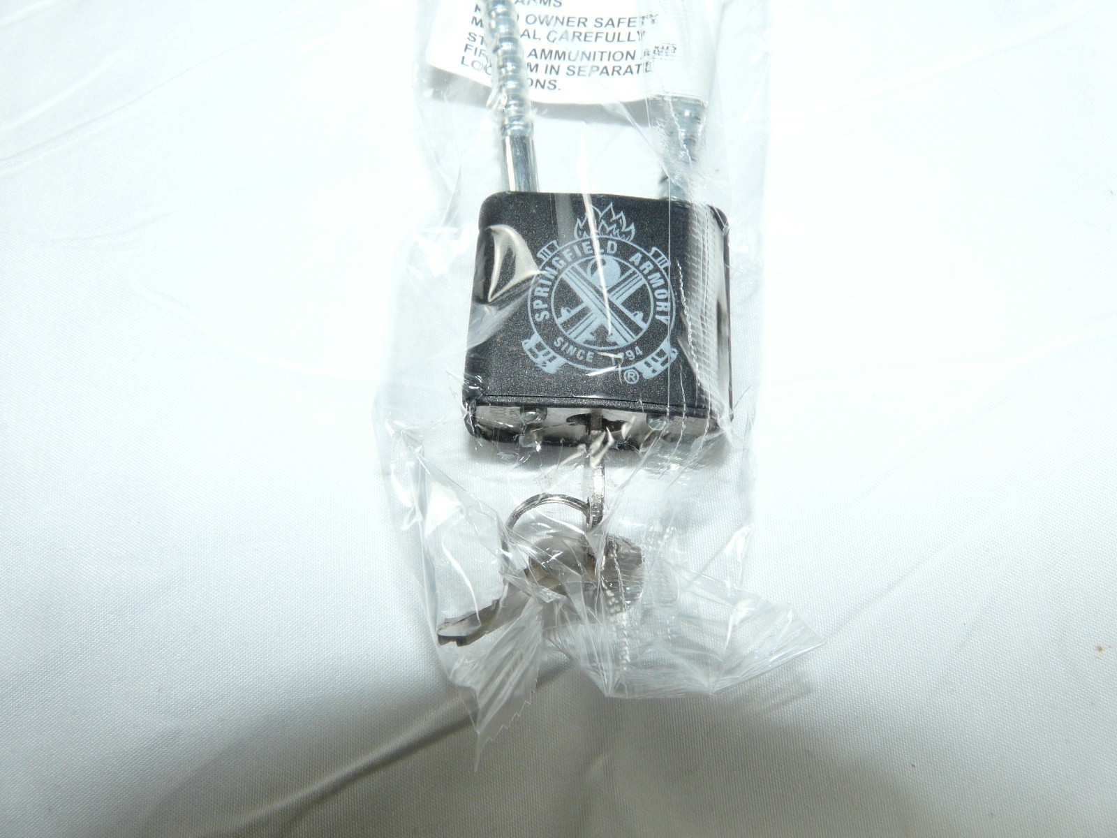 Springfield Armory Gun Lock Firearm Gun Safety 15” Cable with 2 Keys - NEW