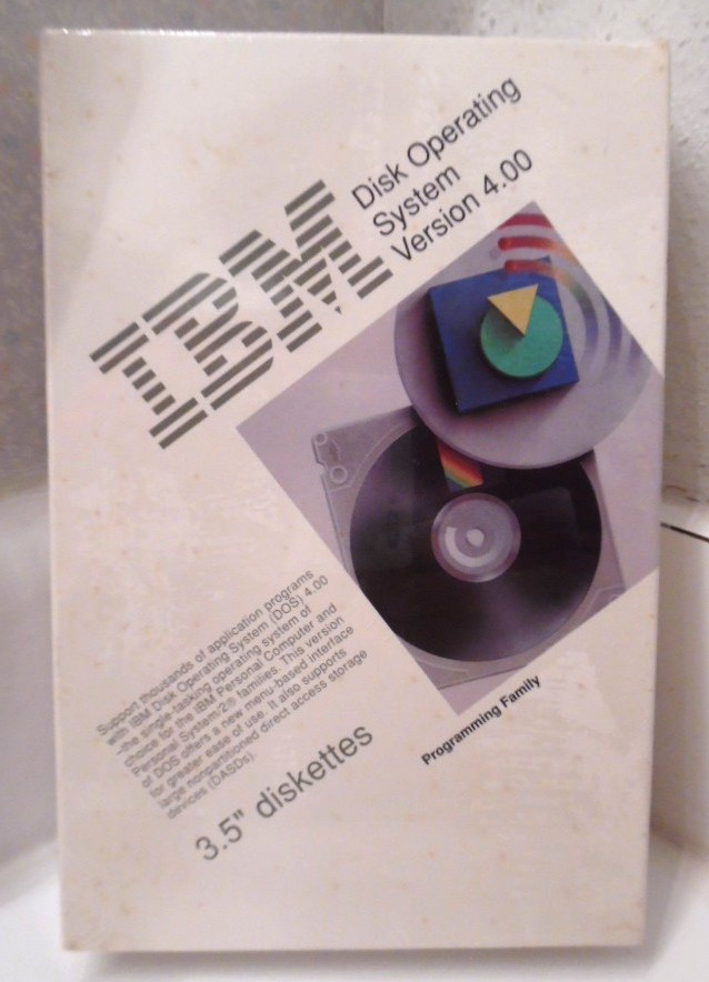 Vintage 1988 IBM Disk Operating System (DOS)  4.00 - 3.5” Diskettes - NEW