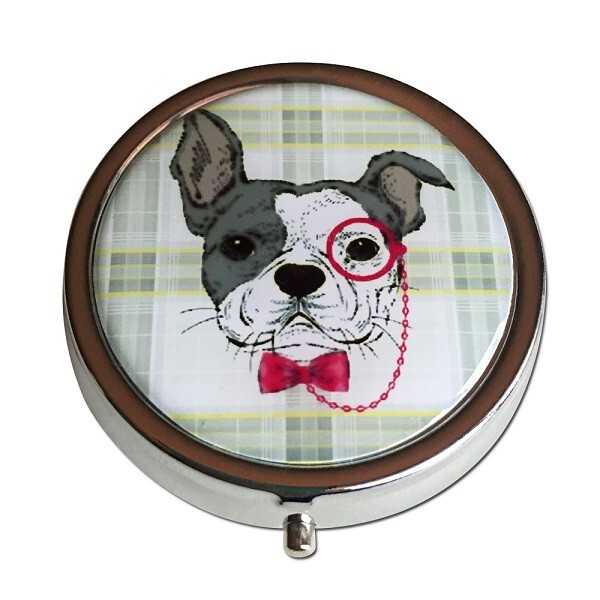 Bulldog Small Daily Medication Pill Box Organizer Case, Pocket Purse Travel