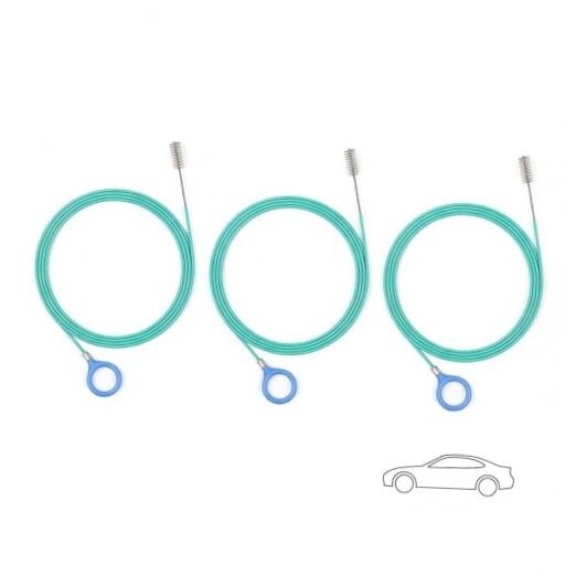 118Inch Roof Drain Cleaning Tool, Flexible Pipe Cleaner with 2 Brushes for