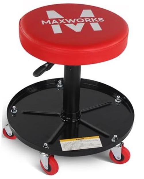 MaxWorks 80771 Asiento neumático de rodillo/rastrillo con altura Ajustable