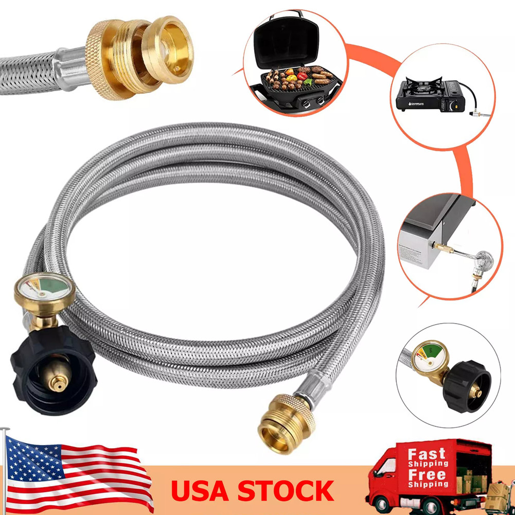6 FT 1lb to 20lb Converter Propane Adapter Hose Propane Tank Gauge Type1 QCC1 US