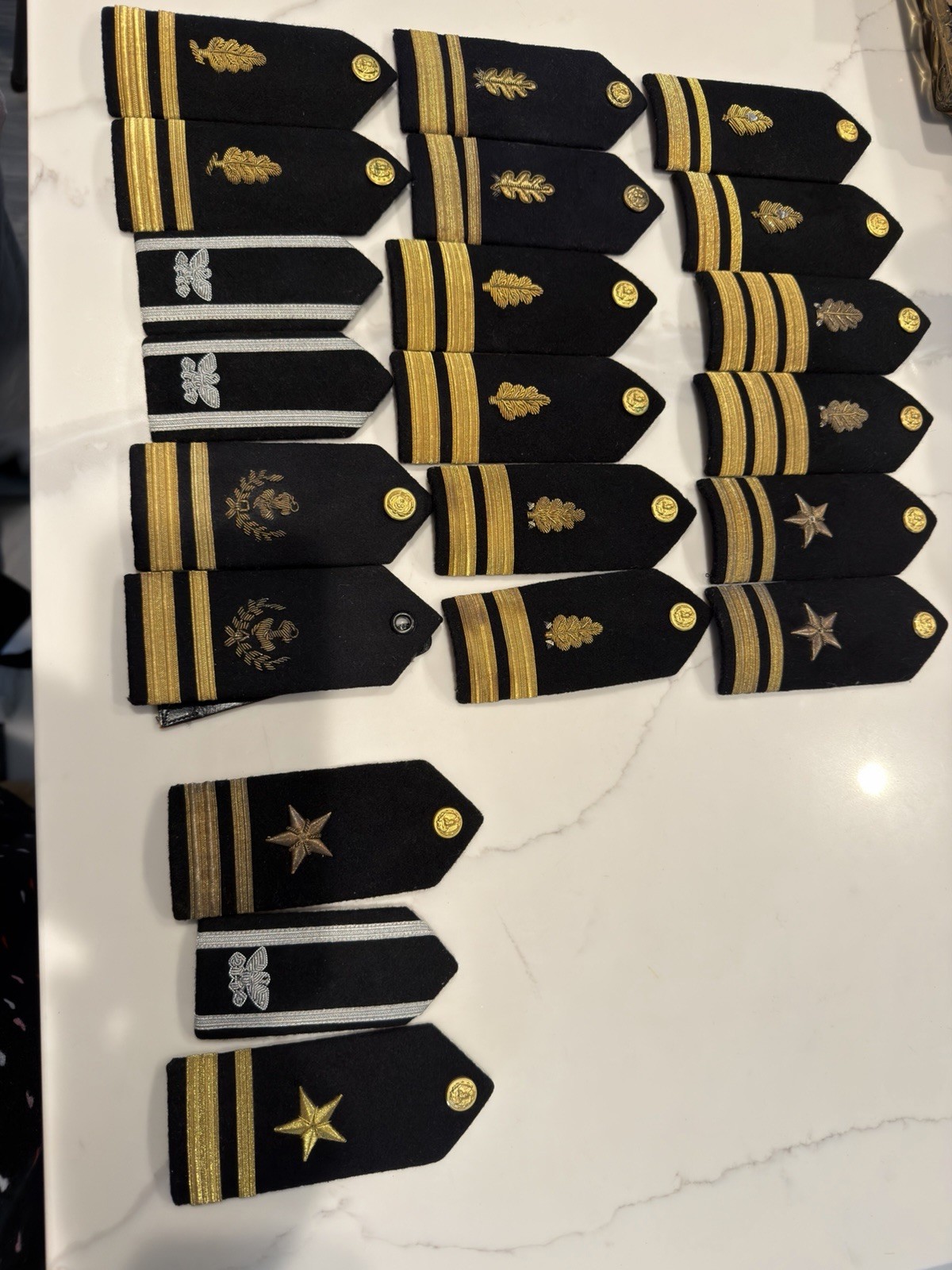 Vintage US Navy Officers Shoulder Boards Lot 1940s 1950s WW2 Era N.S. Meyer NY