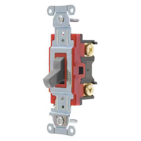 Bryant 4901Bgry Wall Switch, 2 Hp, Toggle, 20 A, Gray