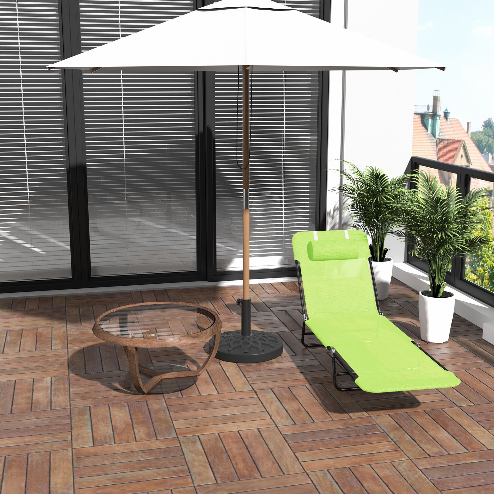5-Setting Relaxation Chaise with Portable Foldable Design 33.5W x 71.7L