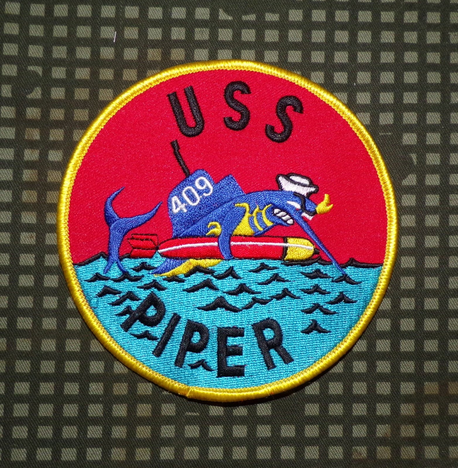 US Navy USS Piper SS 409 Submarine Embroidered Full Color Patch